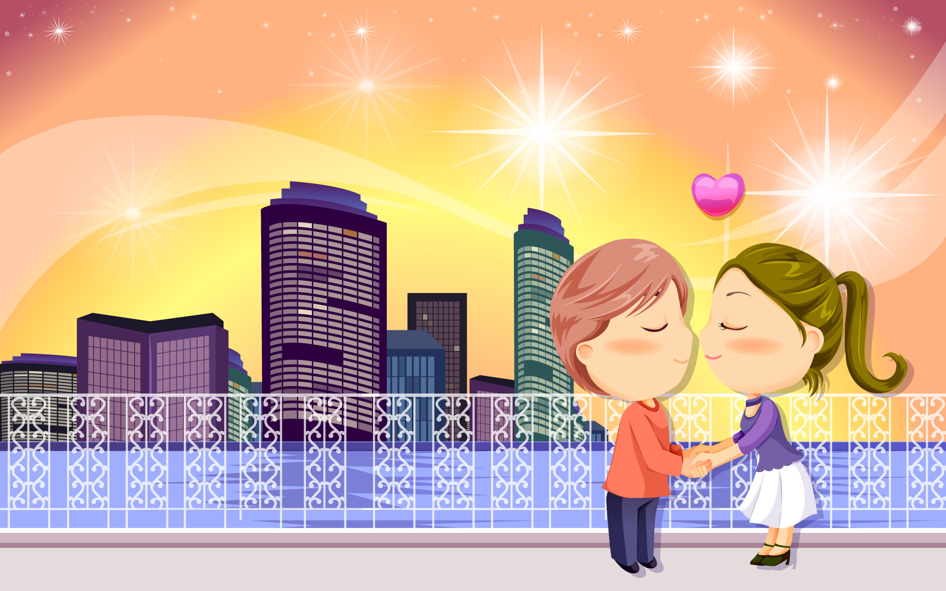 Vector Love cartoon wallpaper Wallpapers - HD Wallpapers 88428