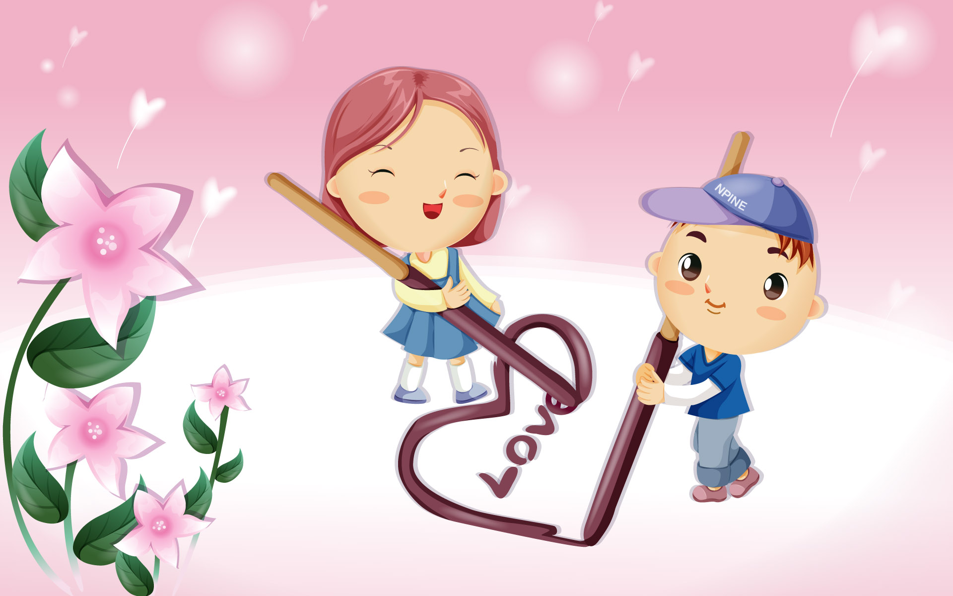 Vector Love cartoon wallpaper Wallpapers - HD Wallpapers 88442