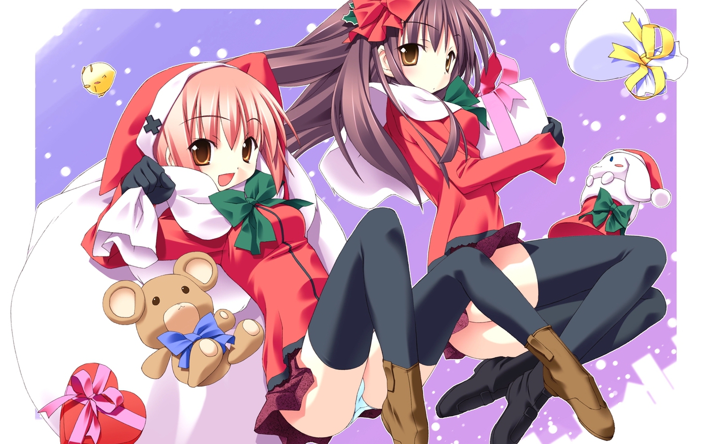 Free Cute Anime Girls In Christmas Wallpaper Wallpaper Wallpapers Hd Wallpapers 140